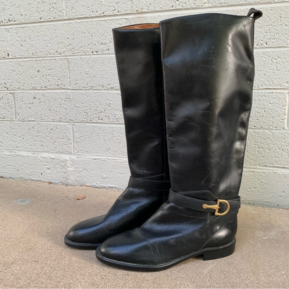 FOR @hysterique 
NINE WEST // Giselle Leather Riding Boots - Size 8.5